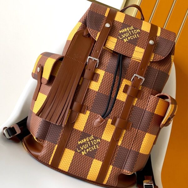 img_d85368cf_20240914_a1726301248726_6361_jpg CHRISTOPHER BACKPACK 48 IN BROWN YELLOW DAMIER CANVAS