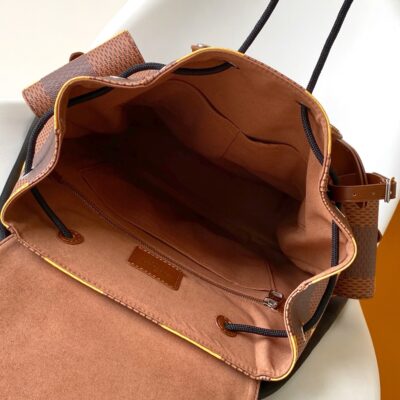 CHRISTOPHER BACKPACK 48 IN BROWN YELLOW DAMIER CANVAS