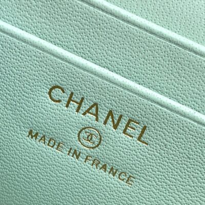 CHANEL 25S VANITY BAG 19.5 CM IN MINT GREEN LAMBSKIN