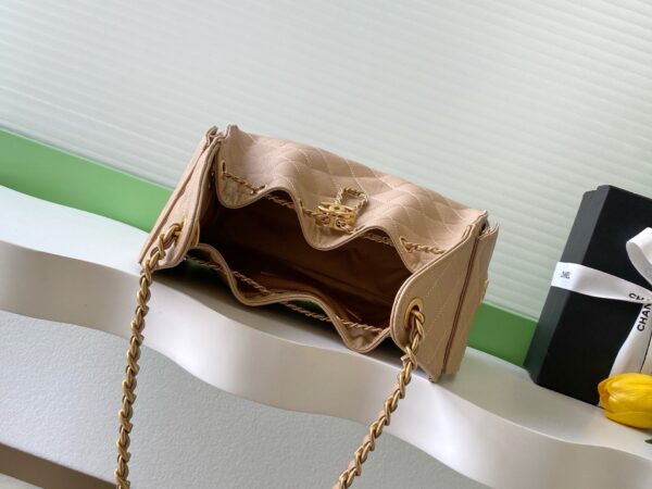 CHANEL 26S HOBO BAG 30 IN DARK BEIGE CAVIAR CALFSKIN GOLD HARDWARE