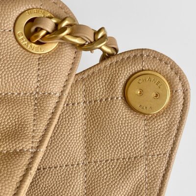CHANEL 26S HOBO BAG 30 IN DARK BEIGE CAVIAR CALFSKIN GOLD HARDWARE