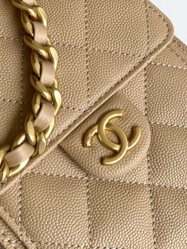 CHANEL 26S HOBO BAG 30 IN DARK BEIGE CAVIAR CALFSKIN GOLD HARDWARE