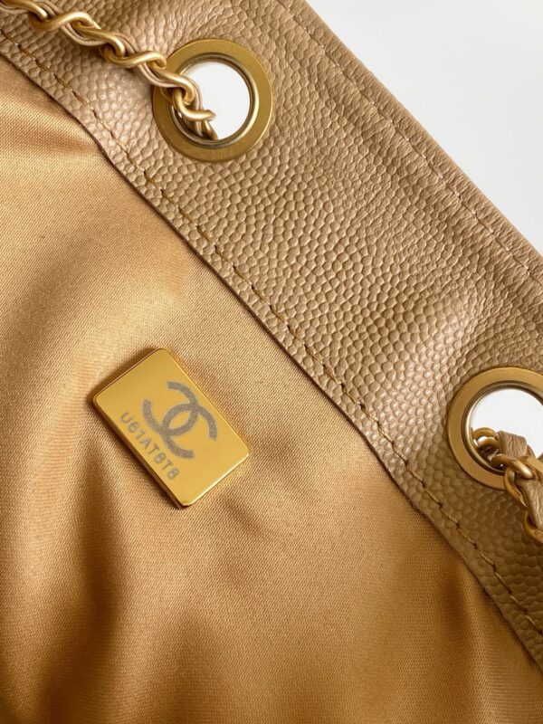 CHANEL 26S HOBO BAG 40 IN DARK BEIGE CAVIAR CALFSKIN GOLD HARDWARE