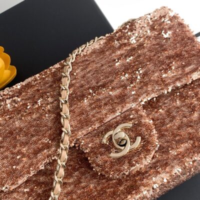 img_ecb71349_20260629_i1782706595245_3103_0_4_jpg CHANEL 26S SEQUINS FLAP BAG 21 IN BROWN TWEED AND CALFSKIN GOLD HARDWARE