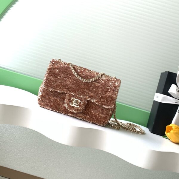 img_ecb71349_20260629_i1782706596282_3055_0_0_jpg CHANEL 26S SEQUINS FLAP BAG 21 IN BROWN TWEED AND CALFSKIN GOLD HARDWARE
