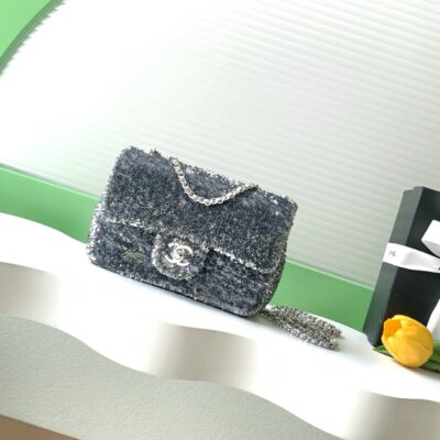 img_ecb71349_20260629_i1782706618695_8209_0_0_jpg CHANEL 26S SEQUINS FLAP BAG 21 IN BLACK TWEED AND CALFSKIN SILVER HARDWARE