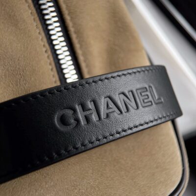 img_ecb71349_20260706_i1783315367190_4771_0_6_jpg CHANEL 26S LARGE ZIP POUCH BAG 29 IN DARK BEIGE SUEDE AND CALFSKIN SILVER HARDWARE