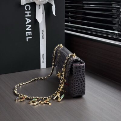 img_ecb71349_20260718_i1784332374481_7304_0_2_jpg CHANEL 26S WALLET ON CHAIN 22 IN CHARCOAL GRAY CROCODILE-EMBOSSED CALFSKIN GOLD HARDWARE