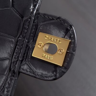 img_ecb71349_20260718_i1784332374487_6231_0_6_jpg CHANEL 26S WALLET ON CHAIN 22 IN CHARCOAL GRAY CROCODILE-EMBOSSED CALFSKIN GOLD HARDWARE