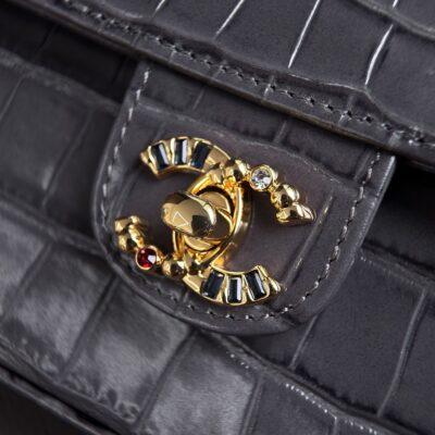 img_ecb71349_20260718_i1784332374517_4065_0_4_jpg CHANEL 26S WALLET ON CHAIN 22 IN CHARCOAL GRAY CROCODILE-EMBOSSED CALFSKIN GOLD HARDWARE