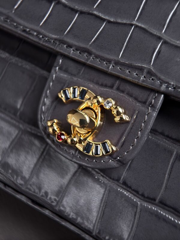 img_ecb71349_20260718_i1784332374517_4065_0_4_jpg CHANEL 26S WALLET ON CHAIN 22 IN CHARCOAL GRAY CROCODILE-EMBOSSED CALFSKIN GOLD HARDWARE