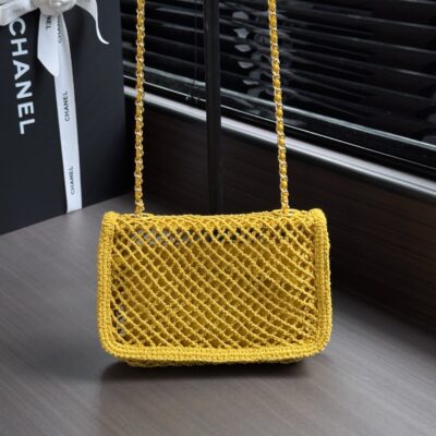 img_ecb71349_20260719_i1784414141072_5688_0_1_jpg CHANEL 26S SMALL CLASSIC FLAP BAG 21 IN YELLOW OPEN-WEAVE CROCHET GOLD HARDWARE