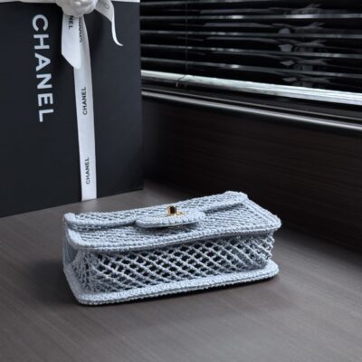 img_ecb71349_20260719_i1784414176453_962_0_3_jpg CHANEL 26S SMALL CLASSIC FLAP BAG 21 IN LIGHT BLUE OPEN-WEAVE CROCHET GOLD HARDWARE