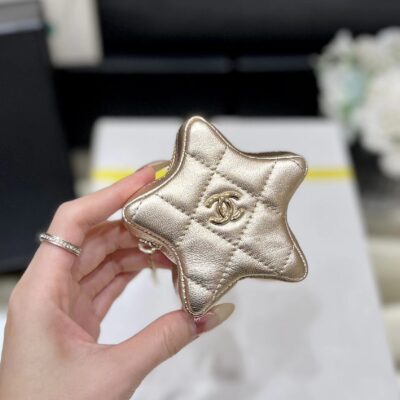 25S CHANEL STAR GOLD 23 IN METALLIC GOLD CALFSKIN