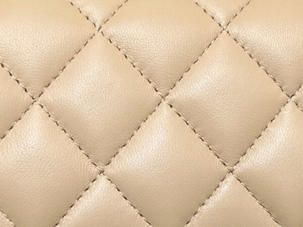 CHANEL 25S FLAP BAG 20 CM IN LIGHT BEIGE LAMBSKIN WITH GOLD HARDWARE