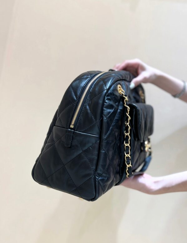 img_f3c7fd90_20240803_i1722679246_1681_6_jpg BOWLING BAG 44 IN BLACK SOFT LAMBSKIN GOLD HARDWARE