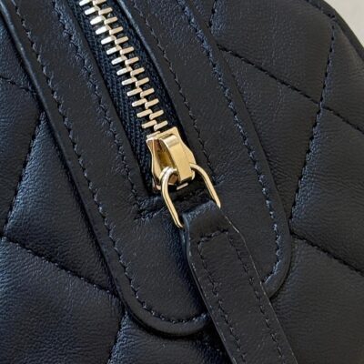 BOSTON MATELASSE CAVIAR SHOULDER HANDBAG 18 IN BLACK LAMBSKIN