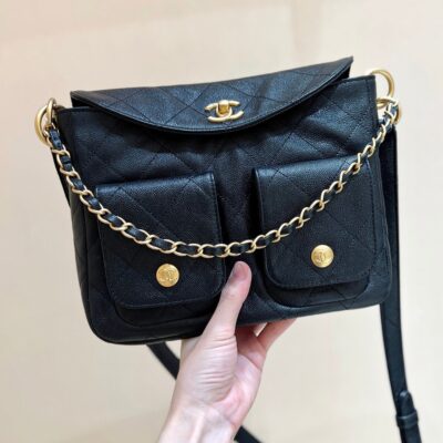 img_f3c7fd90_20250303_i1740998435594_3019_0_0_jpg CHANEL 25S HOBO BAG 24 IN BLACK HAAS SOFT COWHIDE FABRIC