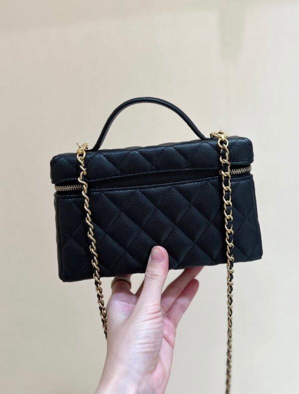 CHANEL 25S VANITY CASE 19 IN BLACK CALFSKIN GOLD HARDWARE