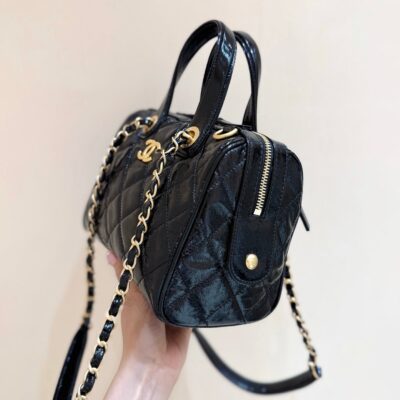 img_f3c7fd90_20250622_i1750564662044_7593_0_5_jpg CHANEL 25S SMALL BOWLING BAG 21 IN BLACK CALFSKIN GOLD HARDWARE