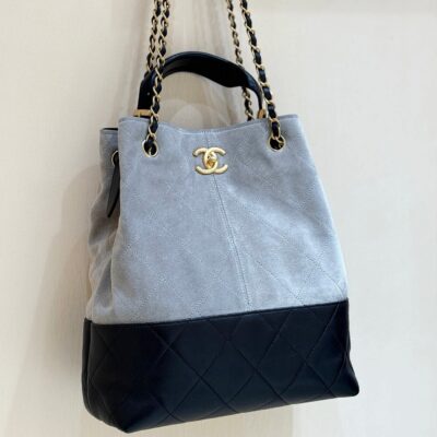 img_f3c7fd90_20250701_i1751352491441_8413_0_0_jpg CHANEL 25S SHOPPING BAG 33 IN GREY AND BLACK SUEDE CALFSKIN