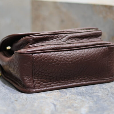 Niki mini crinkled shoulder 22 in Chestnut Brown Lamskin Gold Hardware