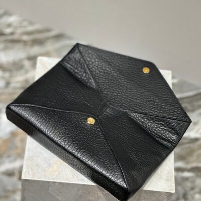 ENVELOPE CLUTCH 29 IN BLACK LAMBSKIN COPPER LOGO