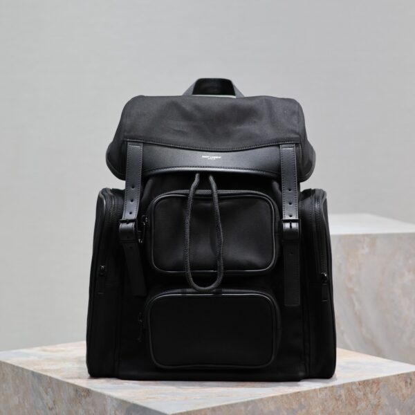 img_f8c0bdc9_20231208_i1702041715_8915_0_jpg CITY MULTI-POCKET BACKPACK 42 IN BLACK NYLON AND SMOOTH CALFSKIN