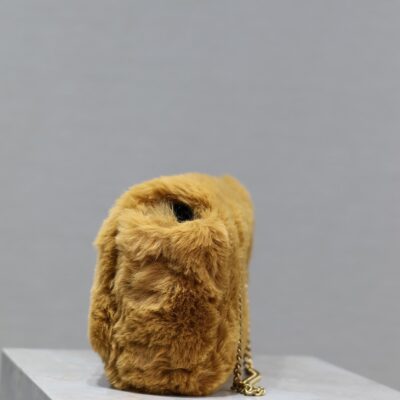 img_f8c0bdc9_20231220_i1703063610_6650_6_jpg KATE SMALL BAG 22 IN PEANUT BROWN RABBIT FUR GOLD CHAIN