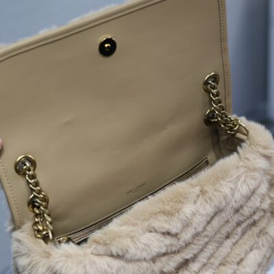 NIKI MEDIUM 28 IN DARK BEIGE RABBIT FUR