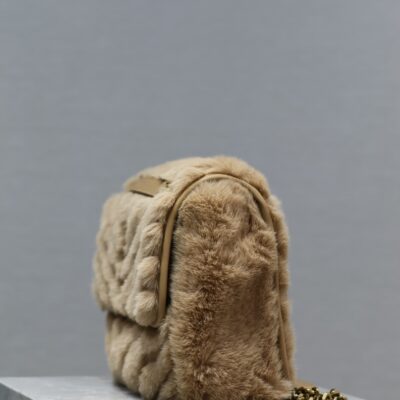 NIKI MEDIUM 28 IN DARK BEIGE RABBIT FUR