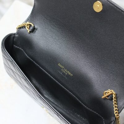 YSL 25S SAINT LAURENT GABY 19 IN BLACK QUILTED CALFSKIN GOLD HARDWARE