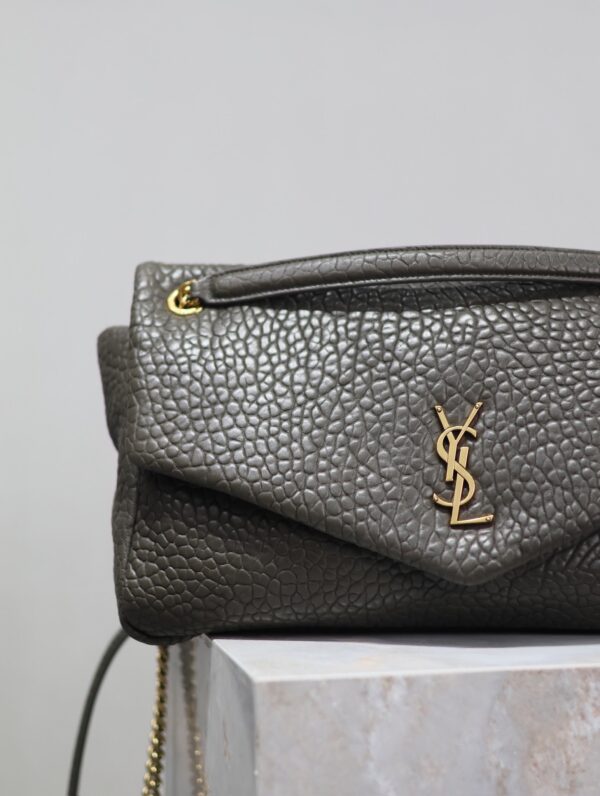 YSL 25S CALYPSO BAG 38 IN ARMY GREEN GRAINED LAMBSKIN GOLD HARDWARE