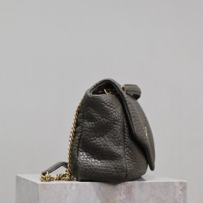 YSL 25S CALYPSO BAG 38 IN ARMY GREEN GRAINED LAMBSKIN GOLD HARDWARE