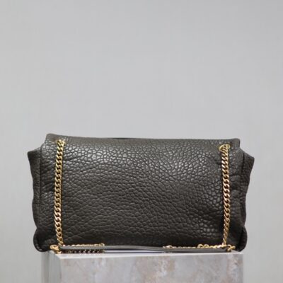 YSL 25S CALYPSO BAG 38 IN ARMY GREEN GRAINED LAMBSKIN GOLD HARDWARE