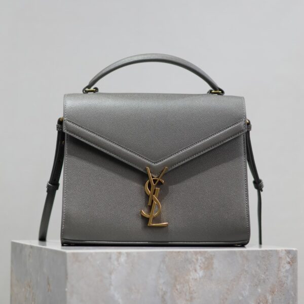 img_f8c0bdc9_20240516_i1715850935_6876_2_jpg CASSANDRA TOP HANDLE BAG 24 IN GRAY CALFSKIN GOLD HARDWARE