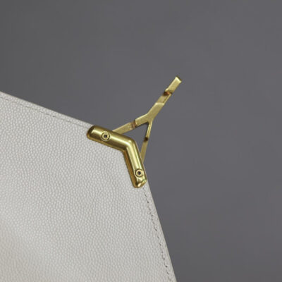 CASSANDRA TOP HANDLE BAG 24 IN WHITE CALFSKIN GOLD HARDWARE