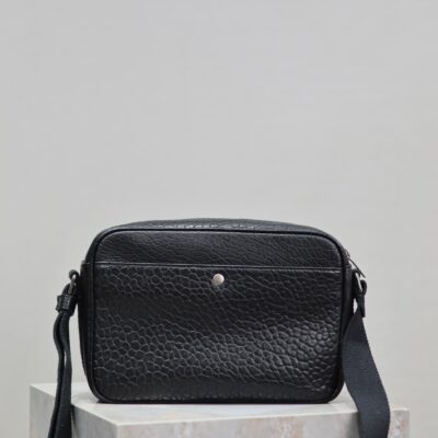 CITY CAMERA BAG 24 IN BLACK ELEPHANT PATTERN LAMBSKIN