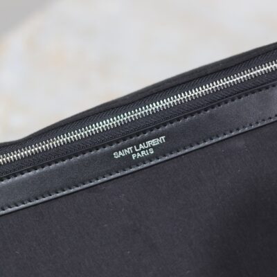 YSL 25S CLASSIC CROSSBODY BAG 26 IN BLACK CANVAS SILVER HARDWARE