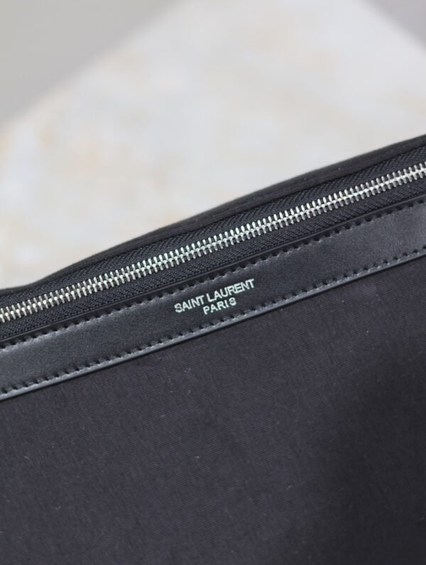 YSL 25S CLASSIC CROSSBODY BAG 26 IN BLACK CANVAS SILVER HARDWARE