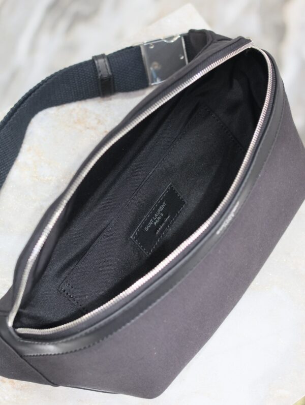YSL 25S CLASSIC CROSSBODY BAG 26 IN BLACK CANVAS SILVER HARDWARE