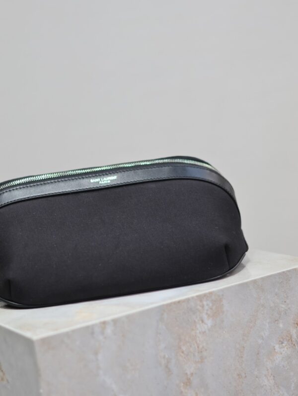 YSL 25S CLASSIC CROSSBODY BAG 26 IN BLACK CANVAS SILVER HARDWARE