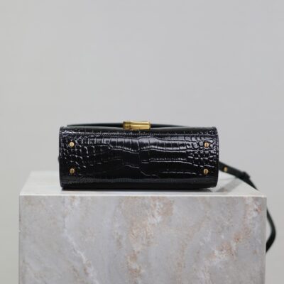 img_f8c0bdc9_20240718_i1721288936_7015_6_jpg CASSANDRA MINI TOP HANDLE BAG 20 IN BLACK CROCODILE-EMBOSSED GLOSSY CALFSKIN