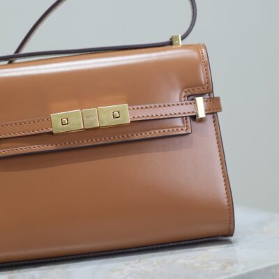 img_f8c0bdc9_20240810_i1723294683_7541_1_jpg YSL 25S MINI MANHATTAN 19 IN BROWN CALFSKIN GOLD HARDWRE