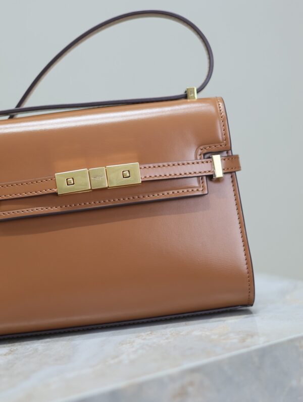 img_f8c0bdc9_20240810_i1723294683_7541_1_jpg YSL 25S MINI MANHATTAN 19 IN BROWN CALFSKIN GOLD HARDWRE