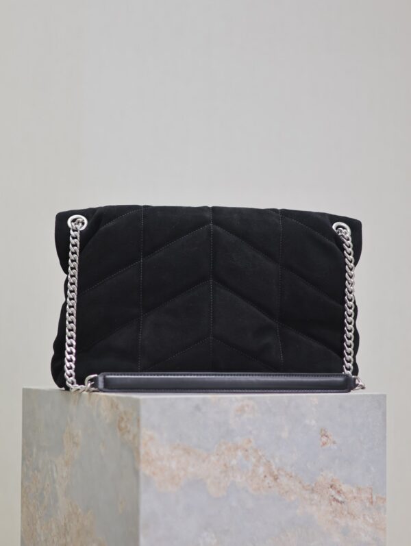 img_f8c0bdc9_20240811_i1723371904_2247_7_jpg YSL 25S LOULOU PUFFER GM 35 IN BLACK SUEDE SILVER HARDWRE