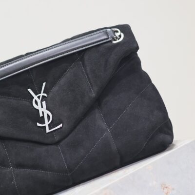 img_f8c0bdc9_20240811_i1723371904_6531_6_jpg YSL 25S LOULOU PUFFER GM 35 IN BLACK SUEDE SILVER HARDWRE