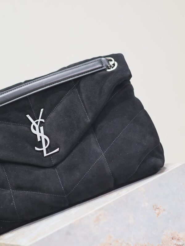 img_f8c0bdc9_20240811_i1723371904_6531_6_jpg YSL 25S LOULOU PUFFER GM 35 IN BLACK SUEDE SILVER HARDWRE