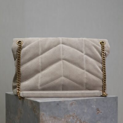 img_f8c0bdc9_20240811_i1723372260_1288_6_jpg YSL 25S LOULOU PUFFER GM 35 IN SMOKEY TAUPE SUEDE GOLD HARDWRE