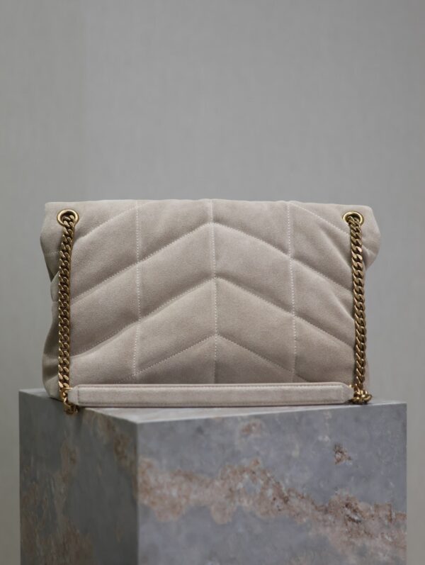 img_f8c0bdc9_20240811_i1723372260_1288_6_jpg YSL 25S LOULOU PUFFER GM 35 IN SMOKEY TAUPE SUEDE GOLD HARDWRE